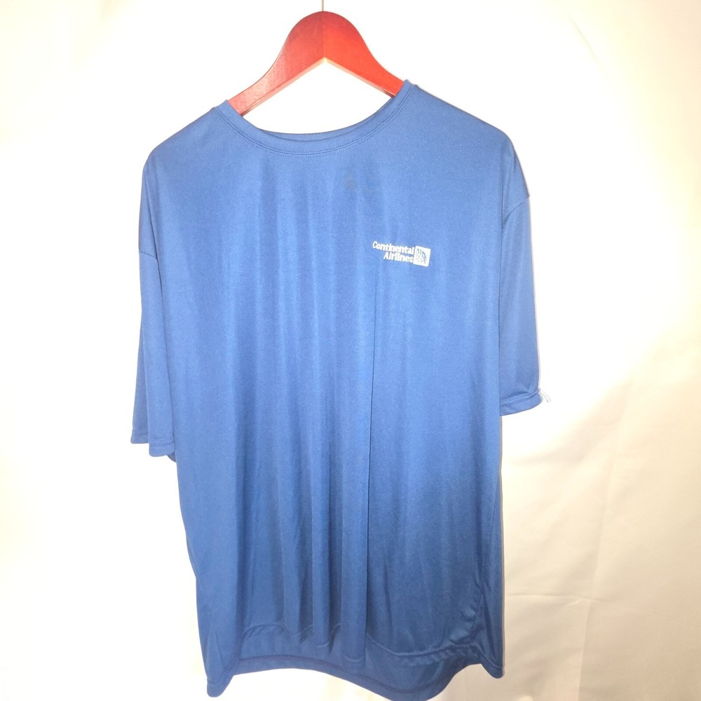 Continental Airlines Navy Blue A4 Athletic Shirt Men's 2XL Short Sleeve Polyeste